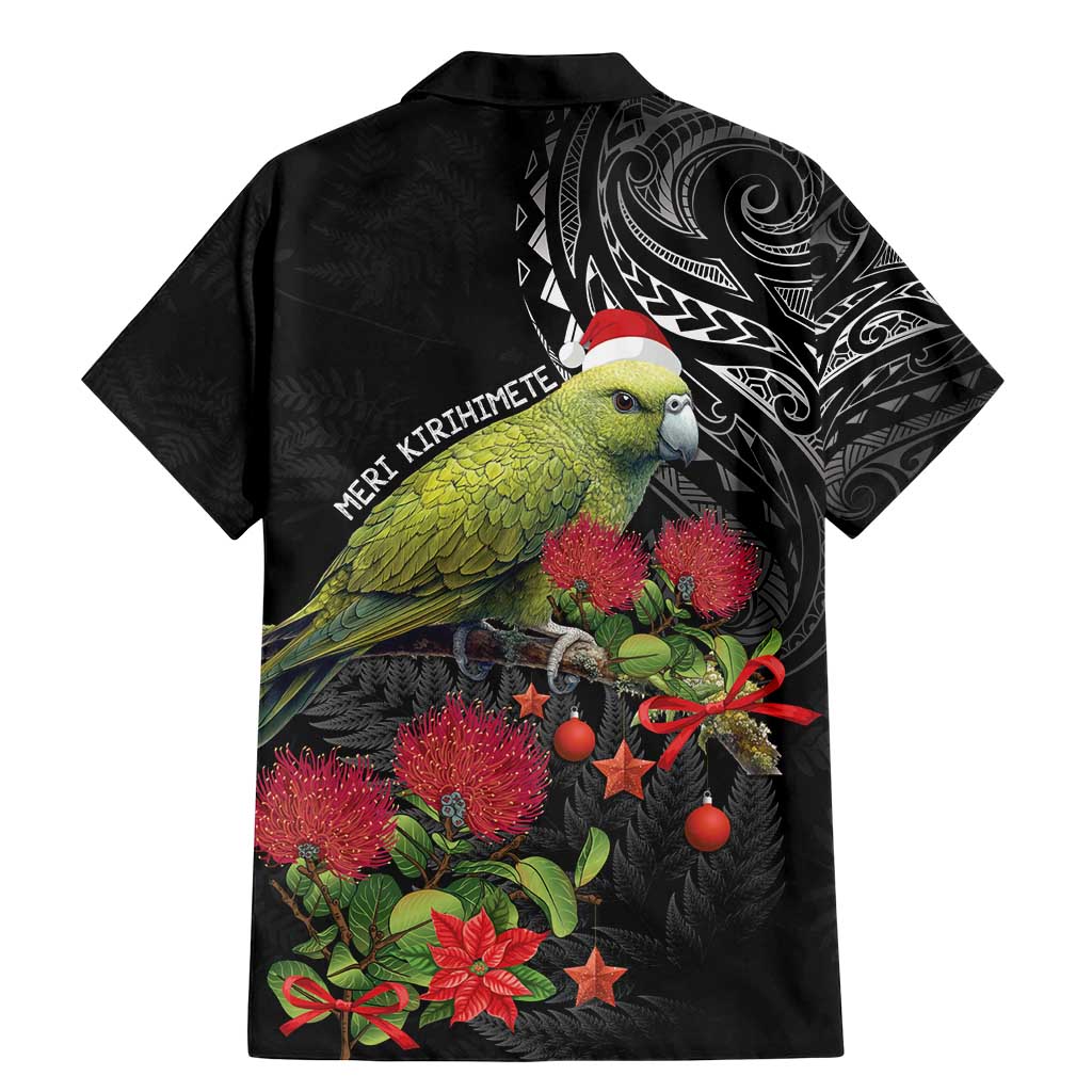 Meri Kirihimete Kakapo Family Matching Mermaid Dress and Hawaiian Shirt Black Silver Fern Christmas Vibe LT9 - Polynesian Pride