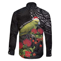 Meri Kirihimete Kakapo Family Matching Mermaid Dress and Hawaiian Shirt Black Silver Fern Christmas Vibe LT9 - Polynesian Pride