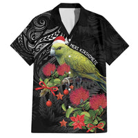 Meri Kirihimete Kakapo Family Matching Off The Shoulder Long Sleeve Dress and Hawaiian Shirt Black Silver Fern Christmas Vibe LT9 Dad's Shirt - Short Sleeve Black - Polynesian Pride