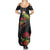 Meri Kirihimete Kakapo Summer Maxi Dress Black Silver Fern Christmas Vibe