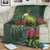 Meri Kirihimete Kakapo Blanket Green Silver Fern Christmas Vibe