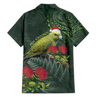 Meri Kirihimete Kakapo Family Matching Long Sleeve Bodycon Dress and Hawaiian Shirt Green Silver Fern Christmas Vibe LT9 - Polynesian Pride