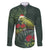 Meri Kirihimete Kakapo Family Matching Long Sleeve Bodycon Dress and Hawaiian Shirt Green Silver Fern Christmas Vibe