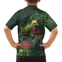 Meri Kirihimete Kakapo Family Matching Puletasi and Hawaiian Shirt Green Silver Fern Christmas Vibe LT9 - Polynesian Pride