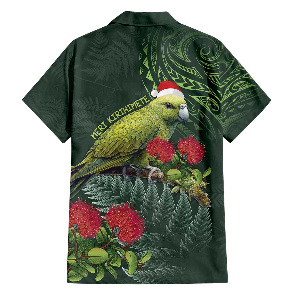 Meri Kirihimete Kakapo Family Matching Puletasi and Hawaiian Shirt Green Silver Fern Christmas Vibe LT9 - Polynesian Pride