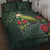 Meri Kirihimete Kakapo Quilt Bed Set Green Silver Fern Christmas Vibe