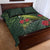 Meri Kirihimete Kakapo Quilt Bed Set Green Silver Fern Christmas Vibe