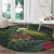 Meri Kirihimete Kakapo Round Carpet Green Silver Fern Christmas Vibe