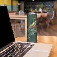 Meri Kirihimete Kakapo Skinny Tumbler Green Silver Fern Christmas Vibe LT9 - Polynesian Pride