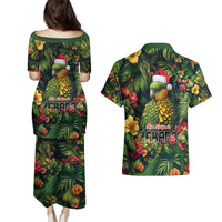 Meri Kirihimete Kakapo Couples Matching Puletasi and Hawaiian Shirt New Zealand Christmas with Tropical Vibe LT9 - Polynesian Pride
