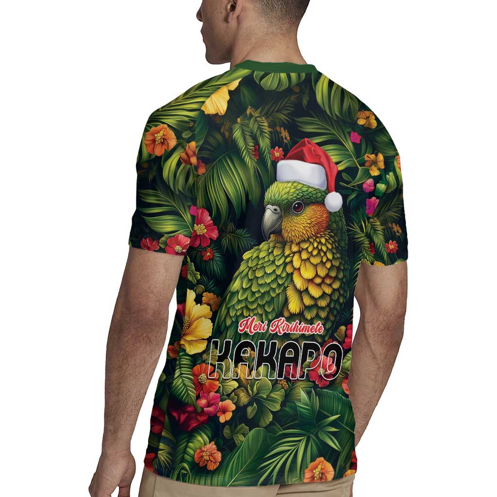 Meri Kirihimete Kakapo Rugby Jersey New Zealand Christmas with Tropical Vibe