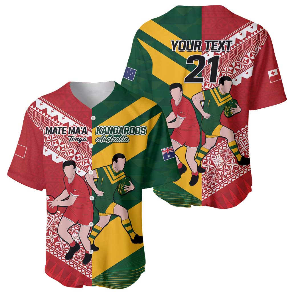 Australia-Tonga Rugby Pacific Custom Baseball Jersey The Kangaroos and Mate Ma'a Tonga