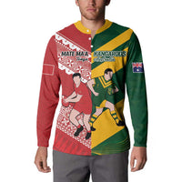 Australia-Tonga Rugby Pacific Custom Button Sweatshirt The Kangaroos and Mate Ma'a Tonga