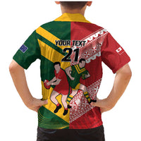 Australia-Tonga Rugby Pacific Custom Family Matching Mermaid Dress and Hawaiian Shirt The Kangaroos and Mate Ma'a Tonga