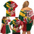 Australia-Tonga Rugby Pacific Custom Family Matching Off Shoulder Short Dress and Hawaiian Shirt The Kangaroos and Mate Ma'a Tonga