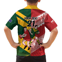 Australia-Tonga Rugby Pacific Custom Family Matching Short Sleeve Bodycon Dress and Hawaiian Shirt The Kangaroos and Mate Ma'a Tonga LT9 - Polynesian Pride