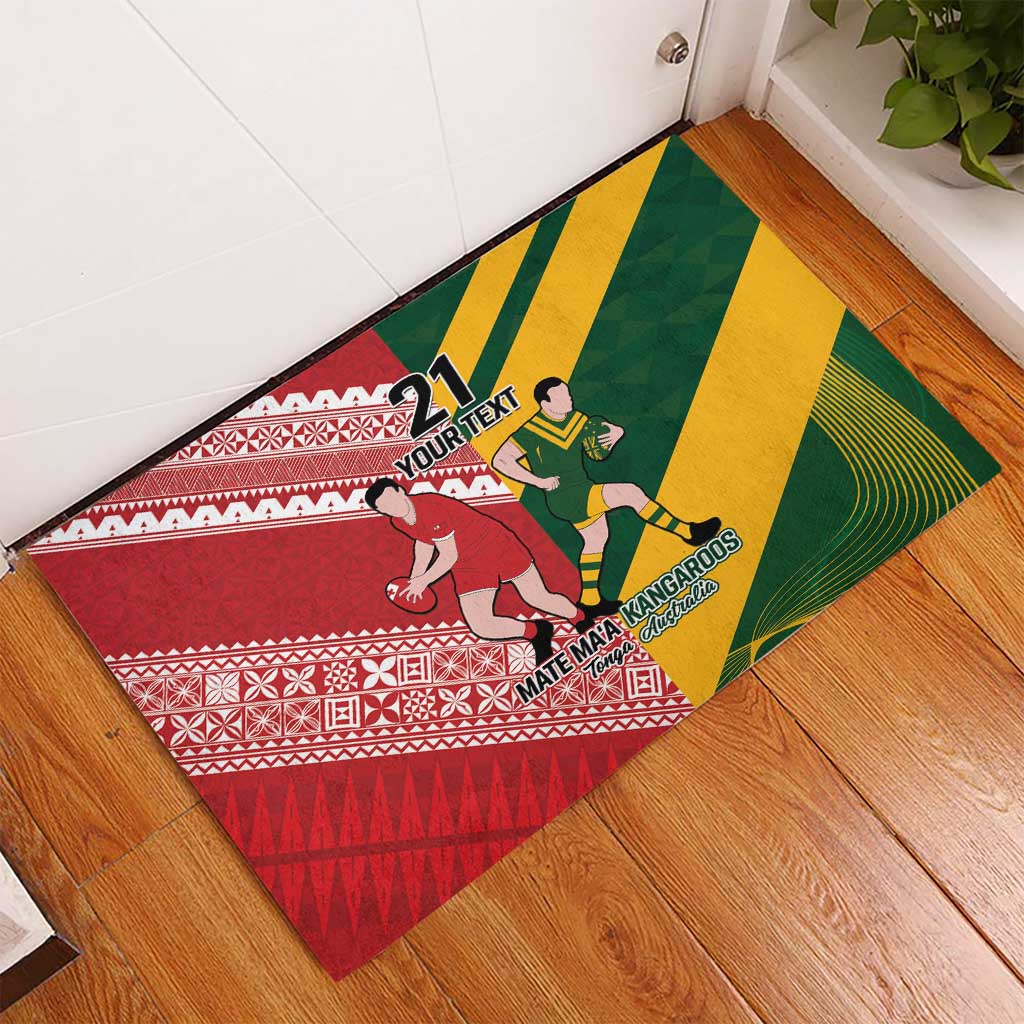 Australia-Tonga Rugby Pacific Custom Rubber Doormat The Kangaroos and Mate Ma'a Tonga