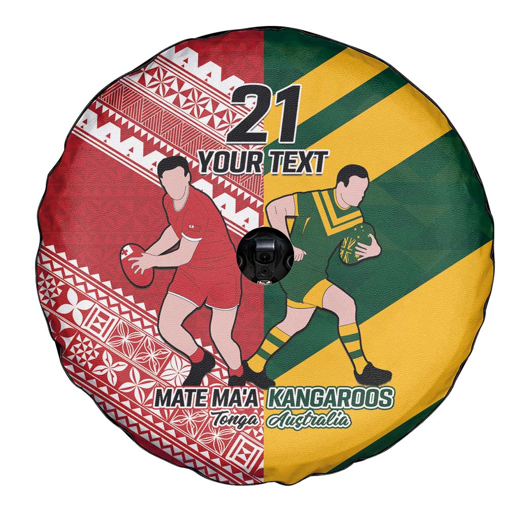 Australia-Tonga Rugby Pacific Custom Spare Tire Cover The Kangaroos and Mate Ma'a Tonga
