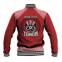 Tonga Rugby XIII Custom Baseball Jacket Mate Ma'a Tonga with Ngatu Pattern