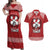 Tonga Rugby XIII Custom Couples Matching Off Shoulder Maxi Dress and Hawaiian Shirt Mate Ma'a Tonga with Ngatu Pattern