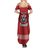 Tonga Rugby XIII Custom Summer Maxi Dress Mate Ma'a Tonga with Ngatu Pattern