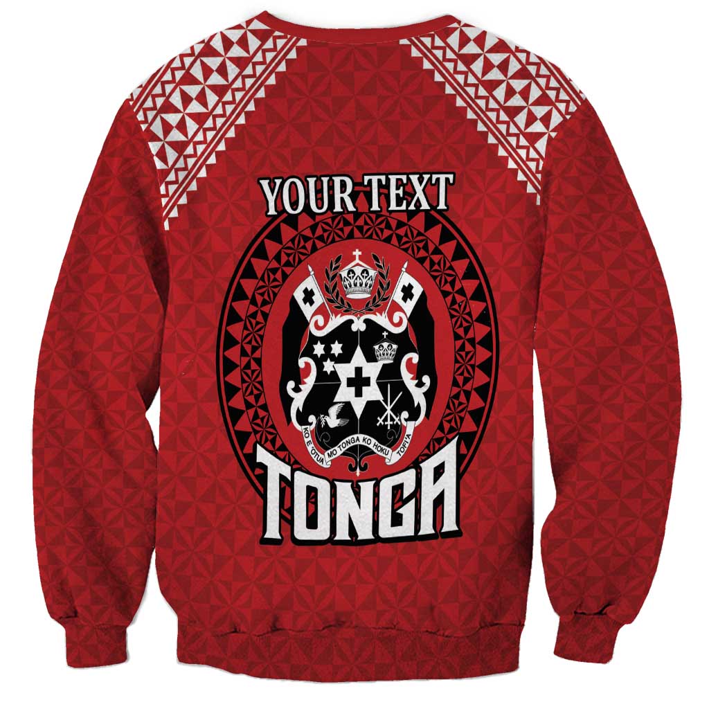 Tonga Rugby XIII Custom Sweatshirt Mate Ma'a Tonga with Ngatu Pattern