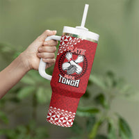 Tonga Rugby XIII Custom Tumbler With Handle Mate Ma'a Tonga with Ngatu Pattern