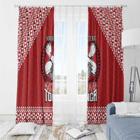 Tonga Rugby XIII Custom Window Curtain Mate Ma'a Tonga with Ngatu Pattern