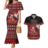 Custom Tonga 676 Haamonga a Maui Couples Matching Mermaid Dress and Hawaiian Shirt Tongan Sipi Tau Unique Dance LT9 Red - Polynesian Pride