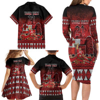 Custom Tonga 676 Haamonga a Maui Family Matching Long Sleeve Bodycon Dress and Hawaiian Shirt Tongan Sipi Tau Unique Dance LT9 - Polynesian Pride