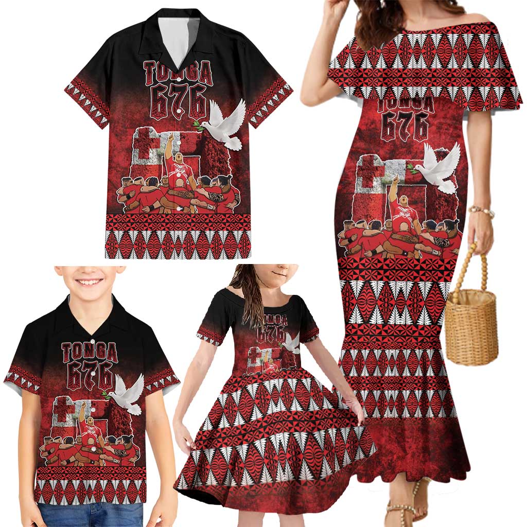 Custom Tonga 676 Haamonga a Maui Family Matching Mermaid Dress and Hawaiian Shirt Tongan Sipi Tau Unique Dance LT9 - Polynesian Pride