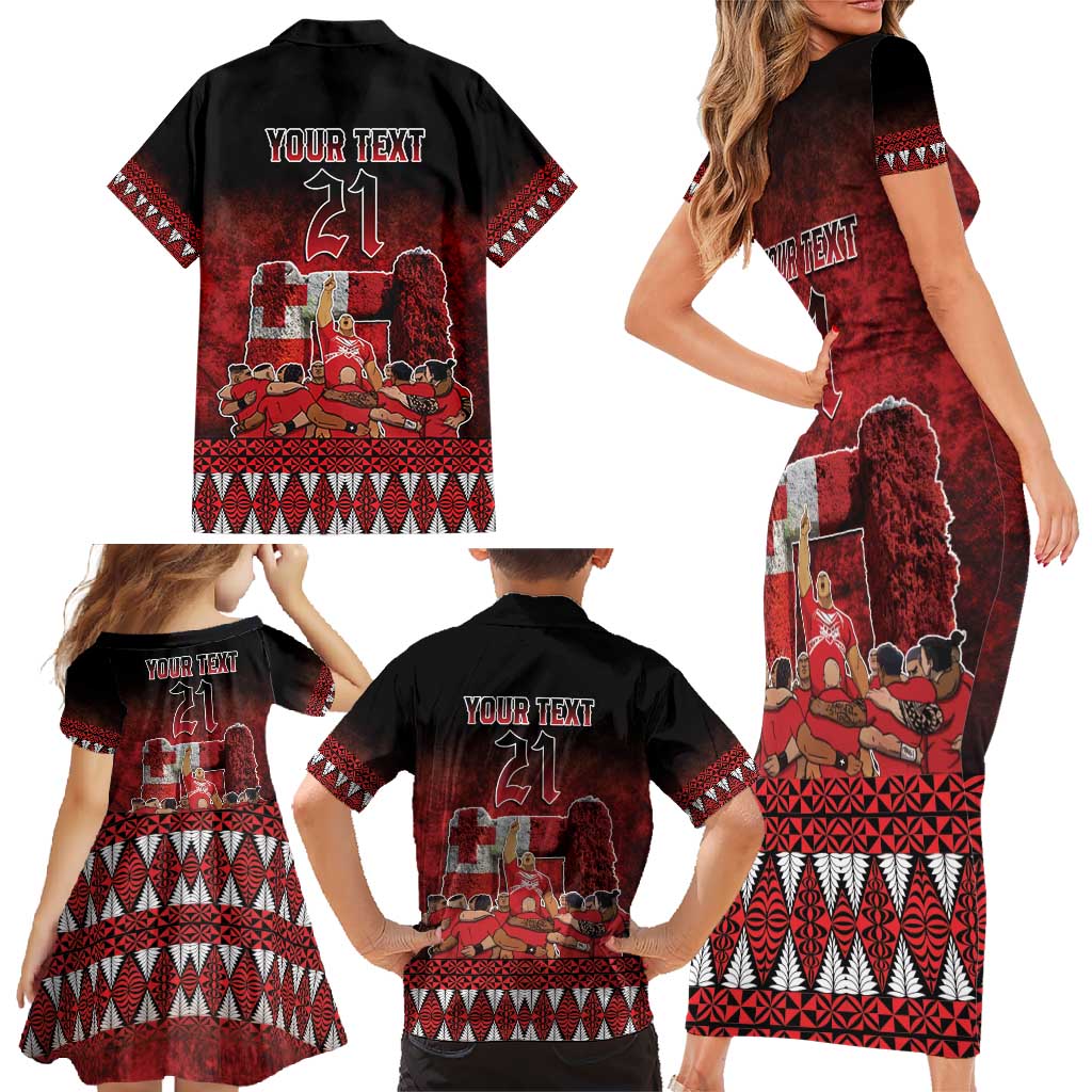 Custom Tonga 676 Haamonga a Maui Family Matching Short Sleeve Bodycon Dress and Hawaiian Shirt Tongan Sipi Tau Unique Dance LT9 - Polynesian Pride