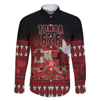 Custom Tonga 676 Haamonga a Maui Family Matching Short Sleeve Bodycon Dress and Hawaiian Shirt Tongan Sipi Tau Unique Dance LT9 Dad's Shirt - Long Sleeve Red - Polynesian Pride