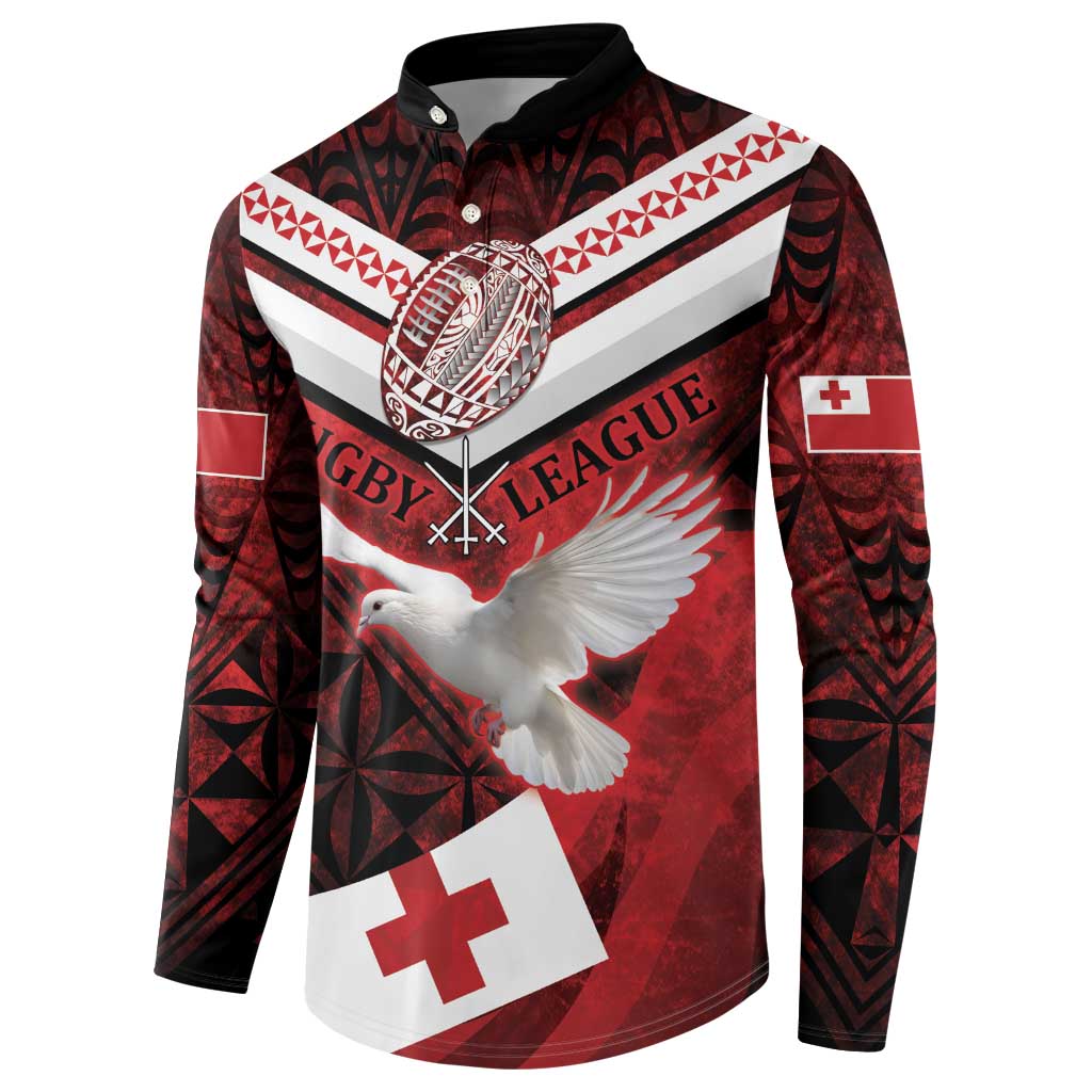 Custom Tonga XIII Rugby Tribal Tattoo Button Sweatshirt Mate Ma'a Tonga Kupesi Ngatu Grunge Style
