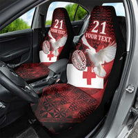 Custom Tonga XIII Rugby Tribal Tattoo Car Seat Cover Mate Ma'a Tonga Kupesi Ngatu Grunge Style