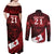 Custom Tonga XIII Rugby Tribal Tattoo Couples Matching Off Shoulder Maxi Dress and Long Sleeve Button Shirt Mate Ma'a Tonga Kupesi Ngatu Grunge Style