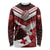 Custom Tonga XIII Rugby Tribal Tattoo Long Sleeve Shirt Mate Ma'a Tonga Kupesi Ngatu Grunge Style