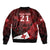 Custom Tonga XIII Rugby Tribal Tattoo Sleeve Zip Bomber Jacket Mate Ma'a Tonga Kupesi Ngatu Grunge Style