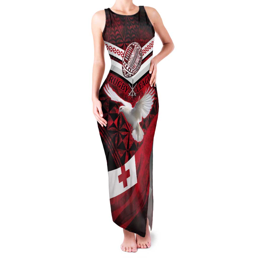 Custom Tonga XIII Rugby Tribal Tattoo Tank Maxi Dress Mate Ma'a Tonga Kupesi Ngatu Grunge Style