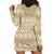 Pasifika Sataoa Pattern Simple Motif Hoodie Dress Beige Tan LT9 - Polynesian Pride