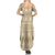 Pasifika Sataoa Pattern Simple Motif Summer Maxi Dress Beige Tan LT9 - Polynesian Pride