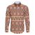 Pasifika Sataoa Pattern Simple Motif Family Matching Mermaid Dress and Hawaiian Shirt Brown Beige Tan LT9 Dad's Shirt - Long Sleeve Brown - Polynesian Pride