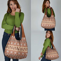 Pasifika Sataoa Pattern Simple Motif Grocery Bag Brown Beige Tan