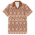 Pasifika Sataoa Pattern Simple Motif Hawaiian Shirt Brown Beige Tan LT9 Brown - Polynesian Pride