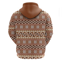Pasifika Sataoa Pattern Simple Motif Hoodie Brown Beige Tan LT9 - Polynesian Pride