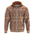 Pasifika Sataoa Pattern Simple Motif Hoodie Brown Beige Tan LT9 Zip Hoodie Brown - Polynesian Pride