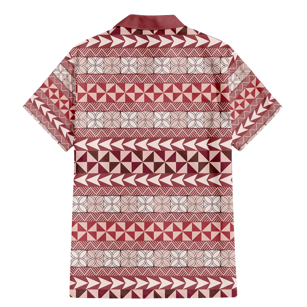 Pasifika Sataoa Pattern Simple Motif Family Matching Mermaid Dress and Hawaiian Shirt Cherry LT9 - Polynesian Pride