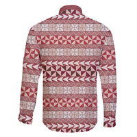 Pasifika Sataoa Pattern Simple Motif Family Matching Puletasi and Hawaiian Shirt Cherry LT9 - Polynesian Pride