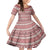 Pasifika Sataoa Pattern Simple Motif Family Matching Short Sleeve Bodycon Dress and Hawaiian Shirt Cherry LT9 Daughter's Dress Cherry - Polynesian Pride