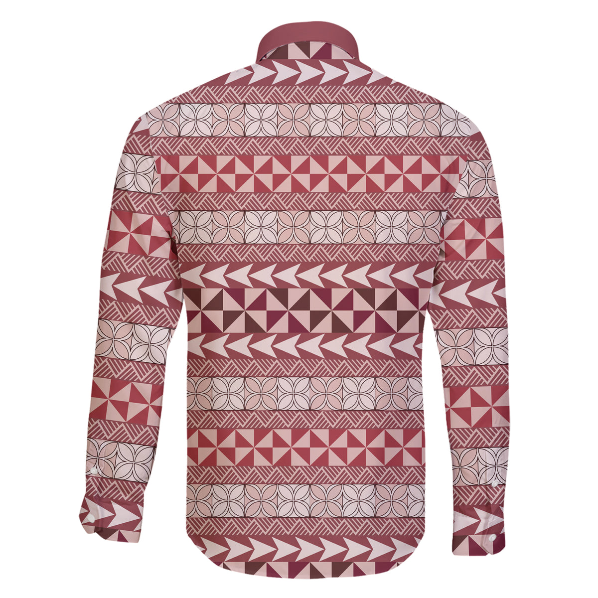 Pasifika Sataoa Pattern Simple Motif Family Matching Short Sleeve Bodycon Dress and Hawaiian Shirt Cherry LT9 - Polynesian Pride